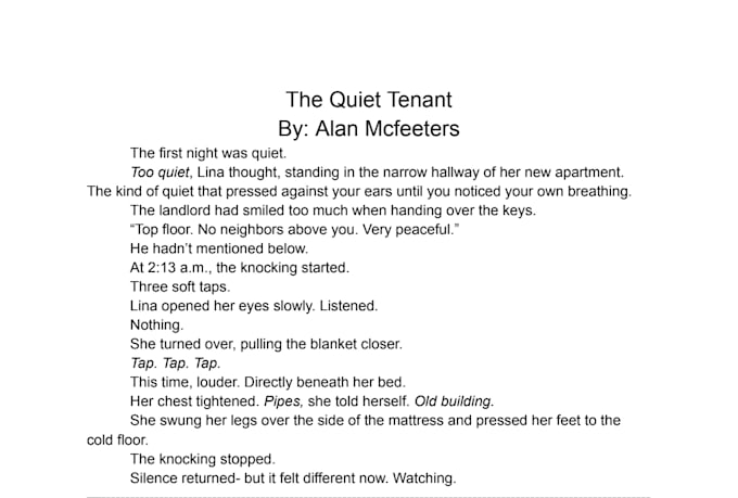 ghost write horror, mystery, and childrens stories